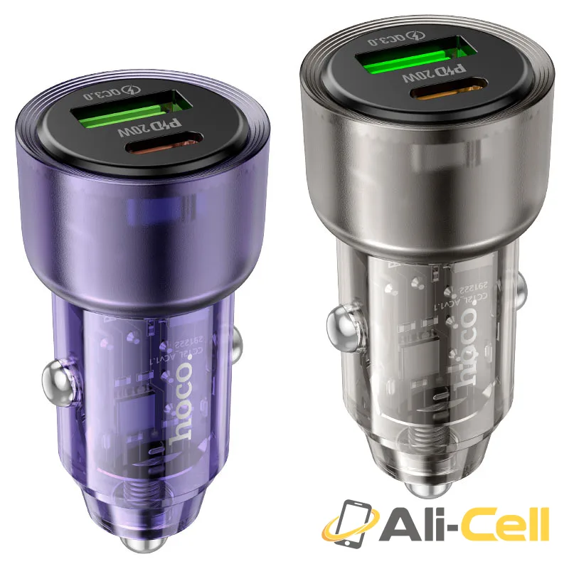 Car charger “Z52 Spacious” 38W cable set (Z52 Set Usb Tc Transparent Purple, Set With Type C Cable) — 6