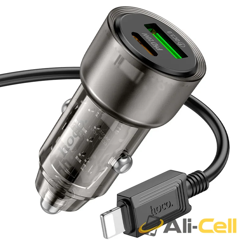 Car charger “Z52 Spacious” 38W cable set (Z52 Set Usb Musb Transparent Purple, Set With Micro Usb Cable) — 3