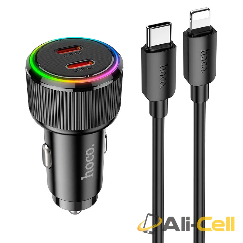 Car charger “NZ14B Guerrero” 50W cable set (Nz14b Set Tc Ltn Black, Set With Type C To Lightning Cable)