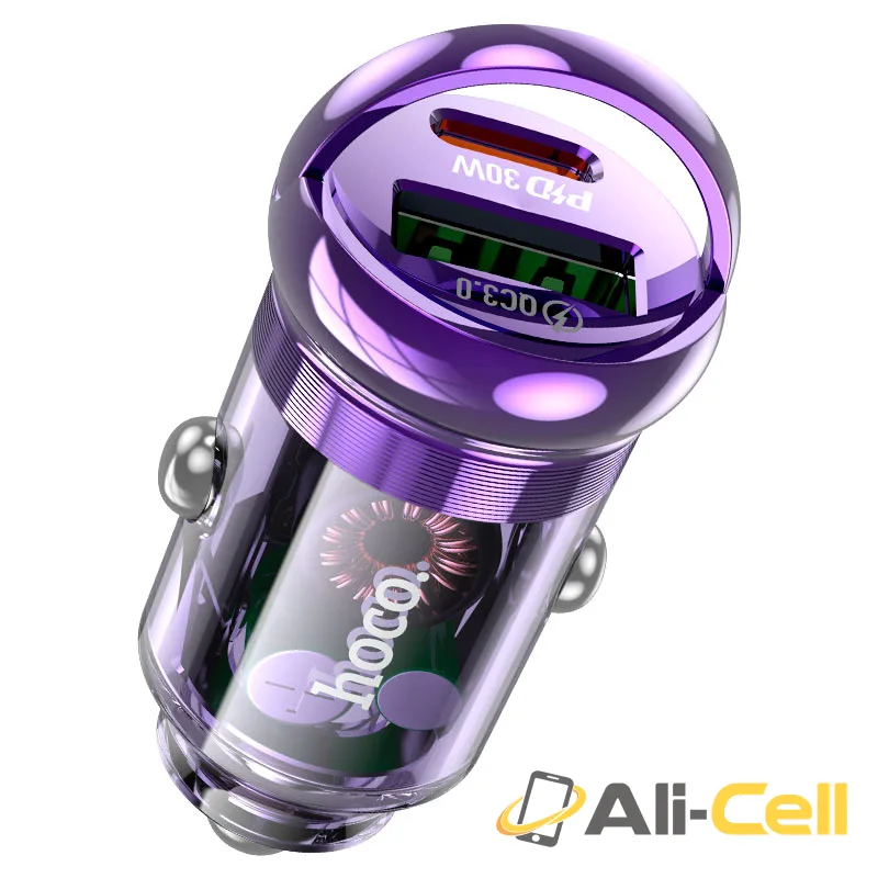 Car charger “Z53A Vision” 30W cable set (Z53a Set Tc Ltn Transparent Purple, Set With Type C To Lightning Cable) — 2