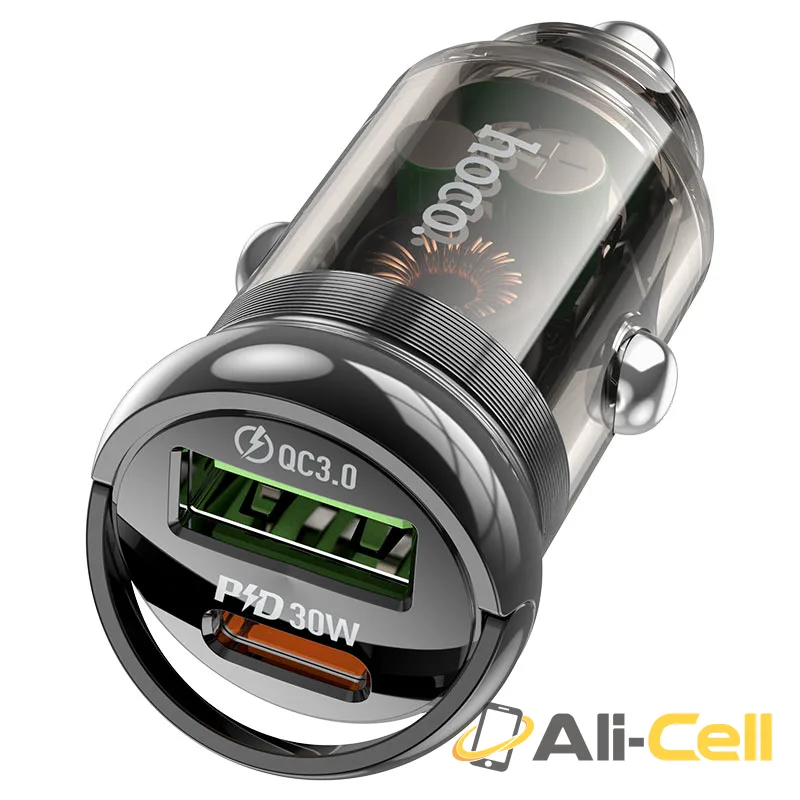 Car charger “Z53A Vision” 30W cable set (Z53a Transparent Black, Single)
