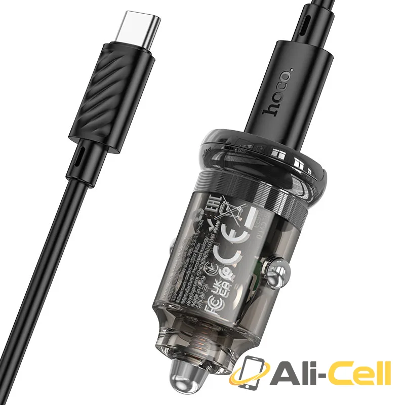 Car charger “Z53 Sight” 30W cable set (Z53 Set Tc Ltn Transparent Purple, Set With Type C To Lightning Cable) — 5