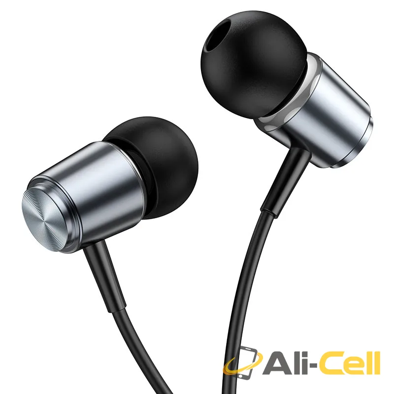 Wired earphones 3.5mm “M108 Spring” with mic (M108 Metal Grey)