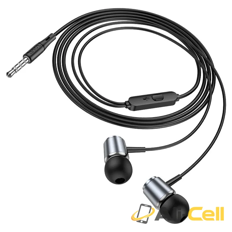 Wired earphones 3.5mm “M108 Spring” with mic (M108 Metal Grey) — 3