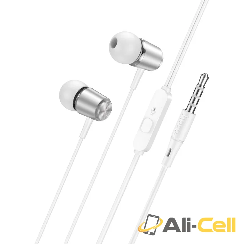 Wired earphones 3.5mm “M108 Spring” with mic (M108 Silver) — 2