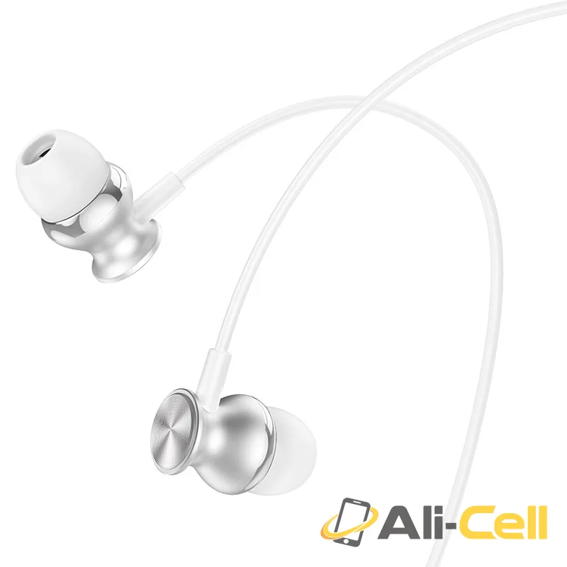 Wired earphones 3.5mm “M106 Fountain” with mic (M106 Silver) — 3