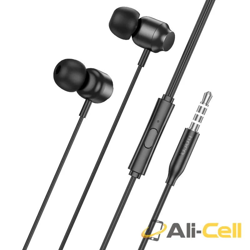 Wired earphones 3.5mm “M122 Power” with mic (M122 Black) — 2