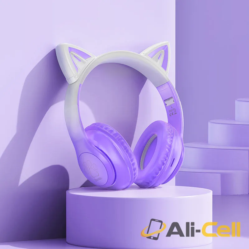 Headphones “W42 Cat Ears” wireless wired (W42 Cherry Blossom) — 7