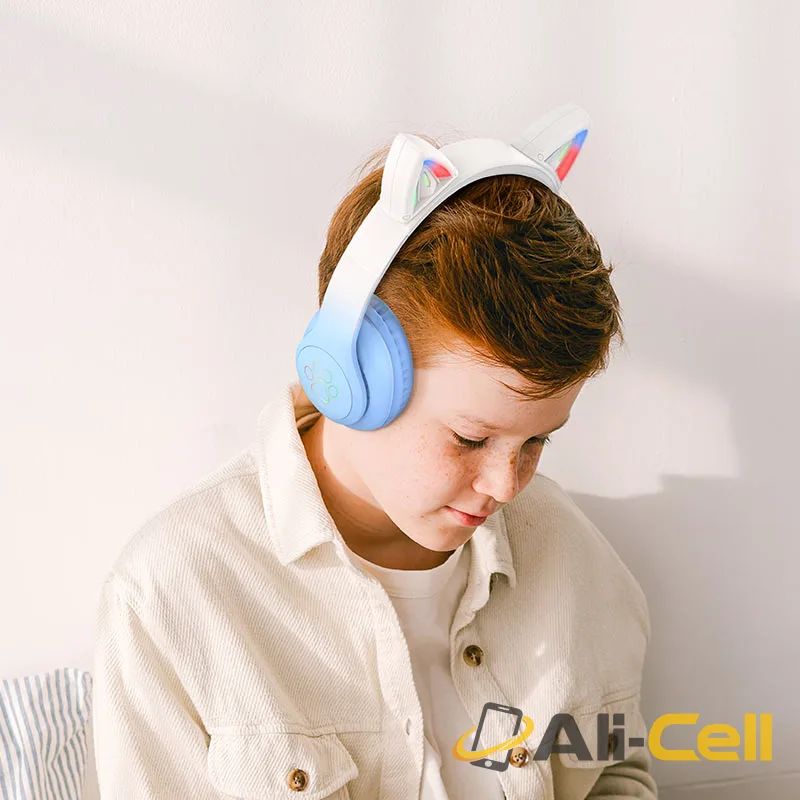 Headphones “W42 Cat Ears” wireless wired (W42 Cherry Blossom) — 8