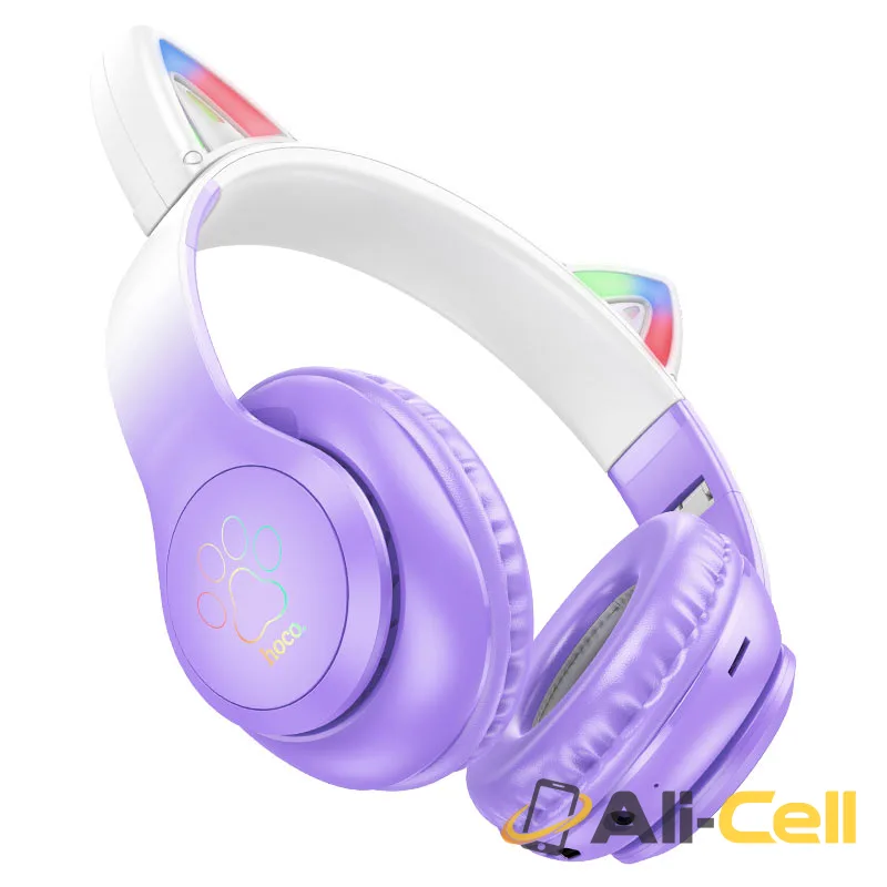 Headphones “W42 Cat Ears” wireless wired (W42 Purple Grape)