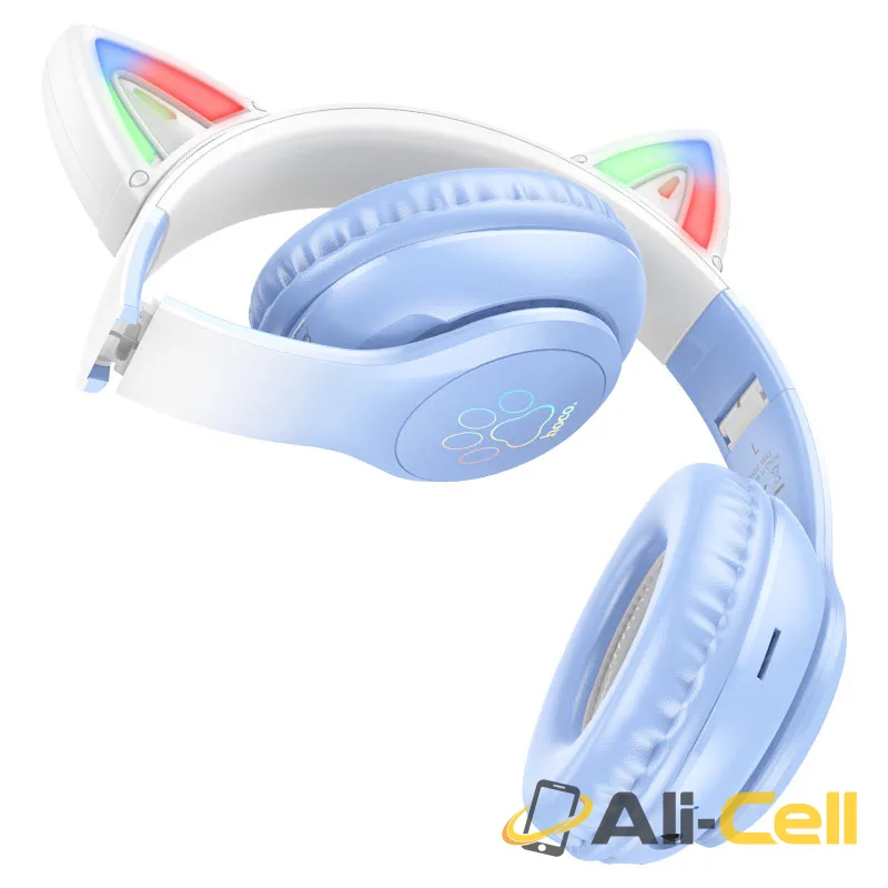 Headphones “W42 Cat Ears” wireless wired (W42 Purple Grape) — 3