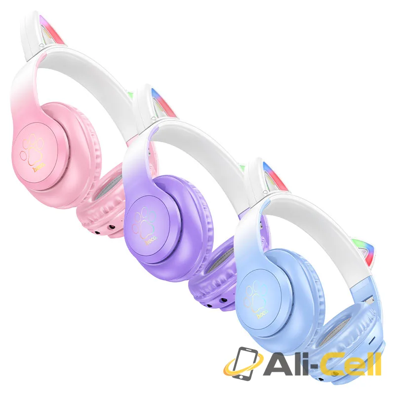 Headphones “W42 Cat Ears” wireless wired (W42 Purple Grape) — 6