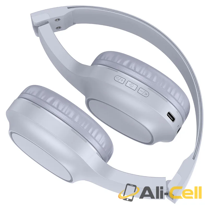 Headphones “W46 Charm” wireless wired (W46 Light Blue Grey) — 3
