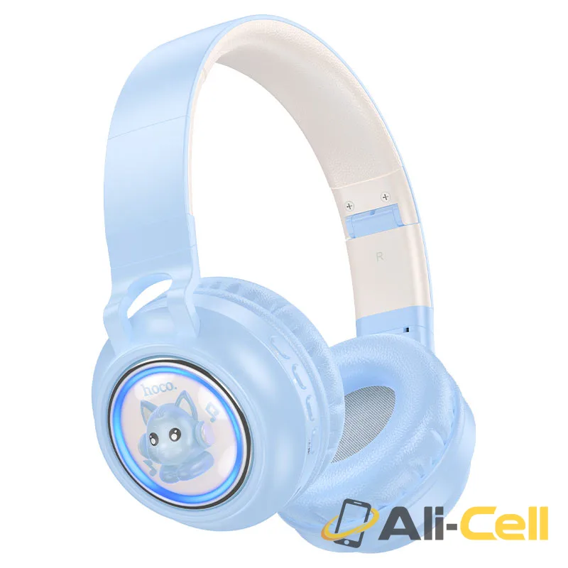 Headphones “W50 Cute fun” wireless wired (W50 Blue)