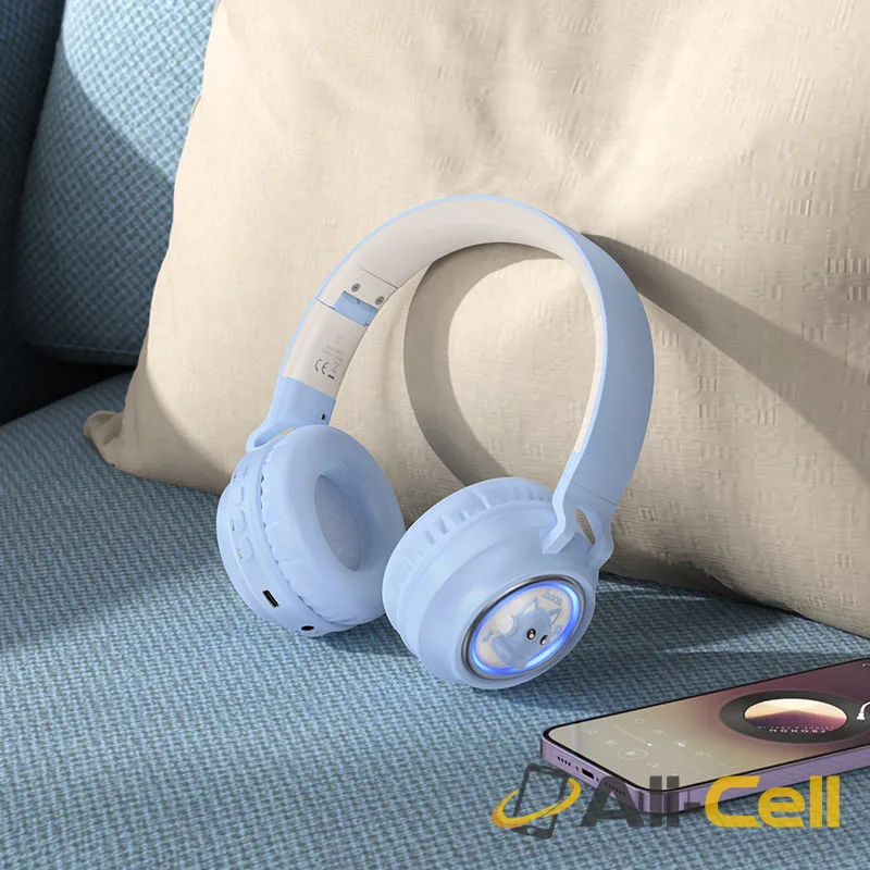 Headphones “W50 Cute fun” wireless wired (W50 Blue) — 7