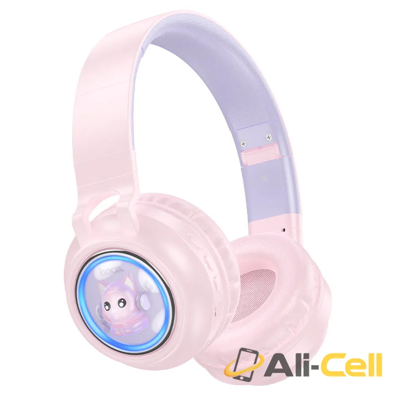 Headphones “W50 Cute fun” wireless wired (W50 Pink)