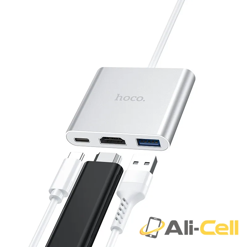 Type-C hub “HB14 Easy use” USB3.0+HDTV+PD (Hb14 Silver) — 3