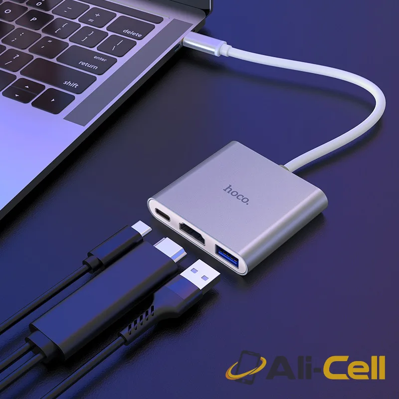 Type-C hub “HB14 Easy use” USB3.0+HDTV+PD (Hb14 Silver) — 5
