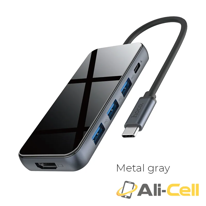 Type-C hub “HB15 Easy show” USB3.0*3 + HDTV + PD (Hb15 Metal Gray)