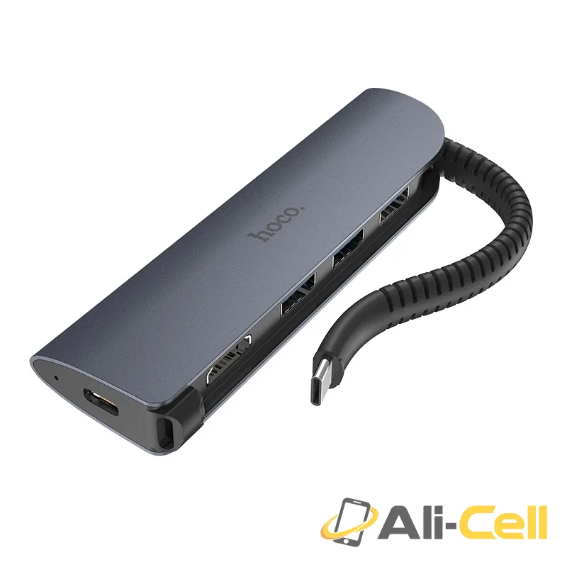 Type-C hub “HB13 EasyLink” USB-C to 3 ports USB3.0 HDTV PD converter (Hb13 Metal Gray) — 2