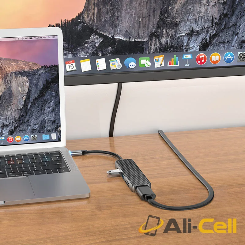 Type-C hub “HB24 Easy display” HDTV + USB3.0 + USB2.0 + SD + TF + PD (Hb24 Metal Gray) — 6