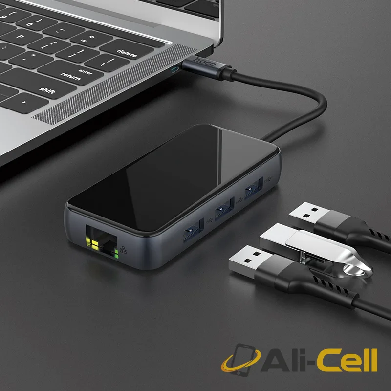 Type-C hub “HB16 Easy expand” USB3.0*3 + HDTV + PD + RJ45 (Hb16 Metal Gray) — 6
