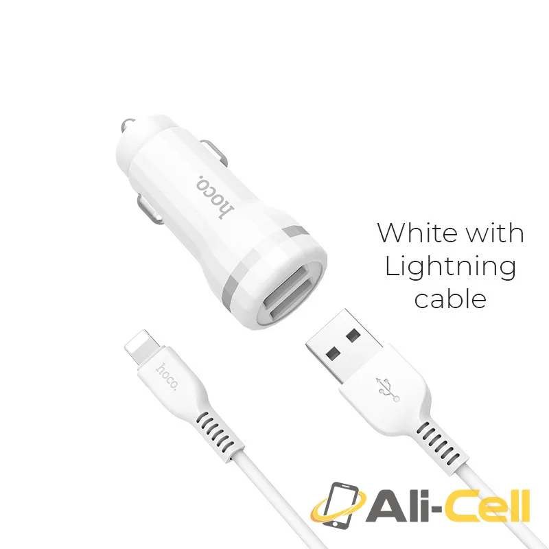 Car charger “Z27 Staunch” dual port charging adapter (Set With Lightning Cable)