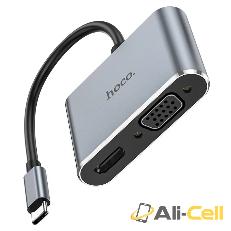 Converter “HB30 Eco” Type-C to HDTV + VGA + USB3.0 + PD (Hb30 Metal Gray) — 2