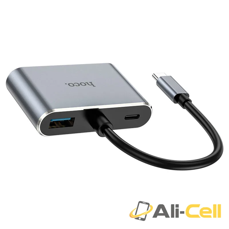 Converter “HB30 Eco” Type-C to HDTV + VGA + USB3.0 + PD (Hb30 Metal Gray) — 3