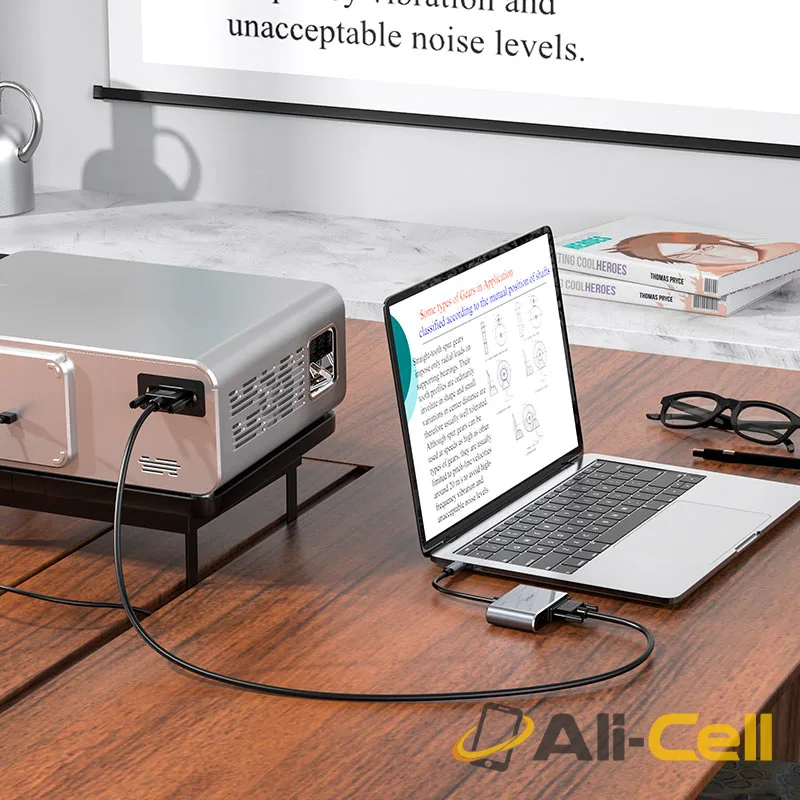 Converter “HB30 Eco” Type-C to HDTV + VGA + USB3.0 + PD (Hb30 Metal Gray) — 5