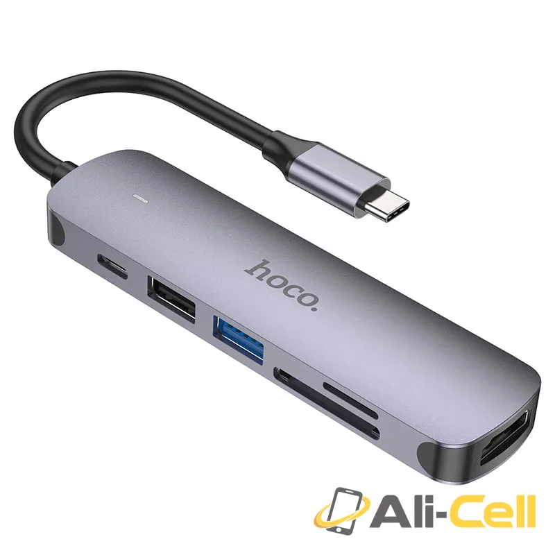 Type-C hub “HB28” HDTV + PD + USB3.0 + USB2.0 + SD + TF (Hb28 Metal Gray)