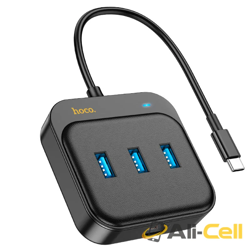 Type-C hub “HB35 Easy link” 3 × USB-A3.0 + RJ45 (Hb35 Usb3 Black)