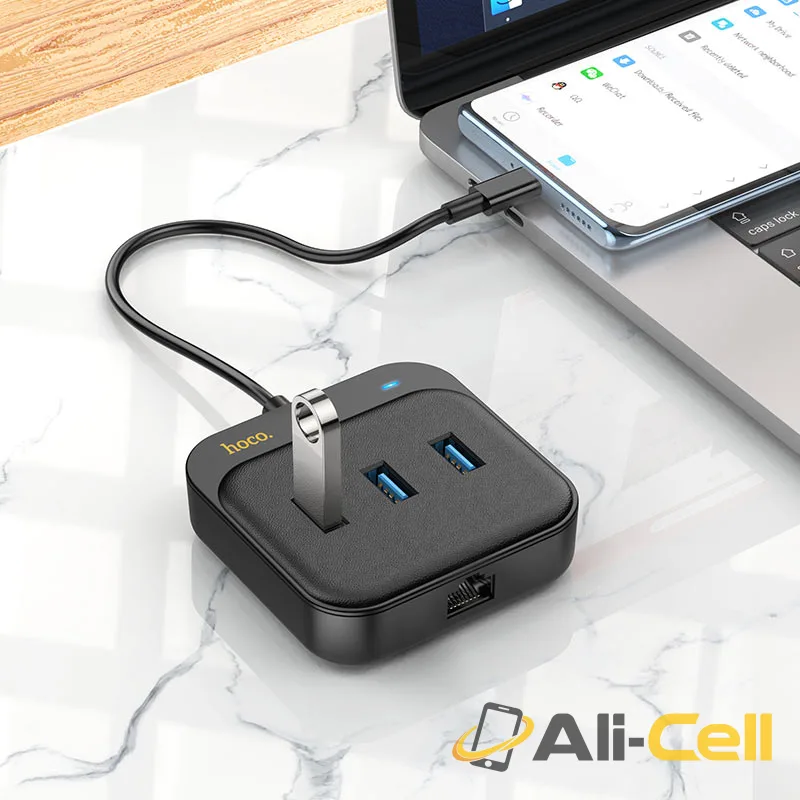 Type-C hub “HB35 Easy link” 3 × USB-A3.0 + RJ45 (Hb35 Usb3 Black) — 8