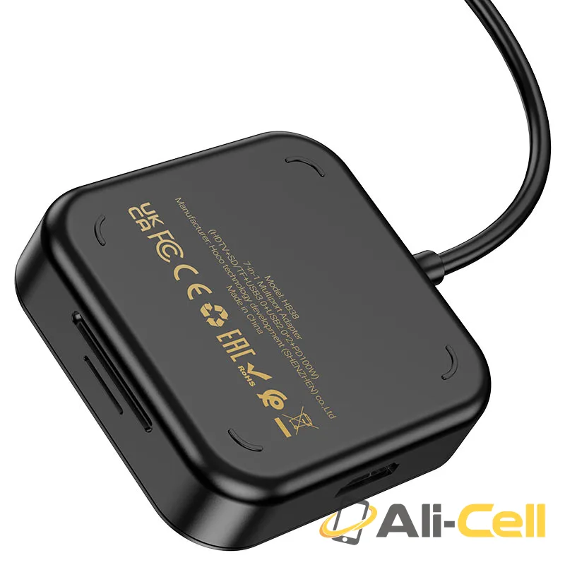 Type-C hub “HB38 Easy link” HDTV + SD/TF + USB-A3.0 + 2 × USB-A2.0 + Type-C (Hb38 Black) — 5