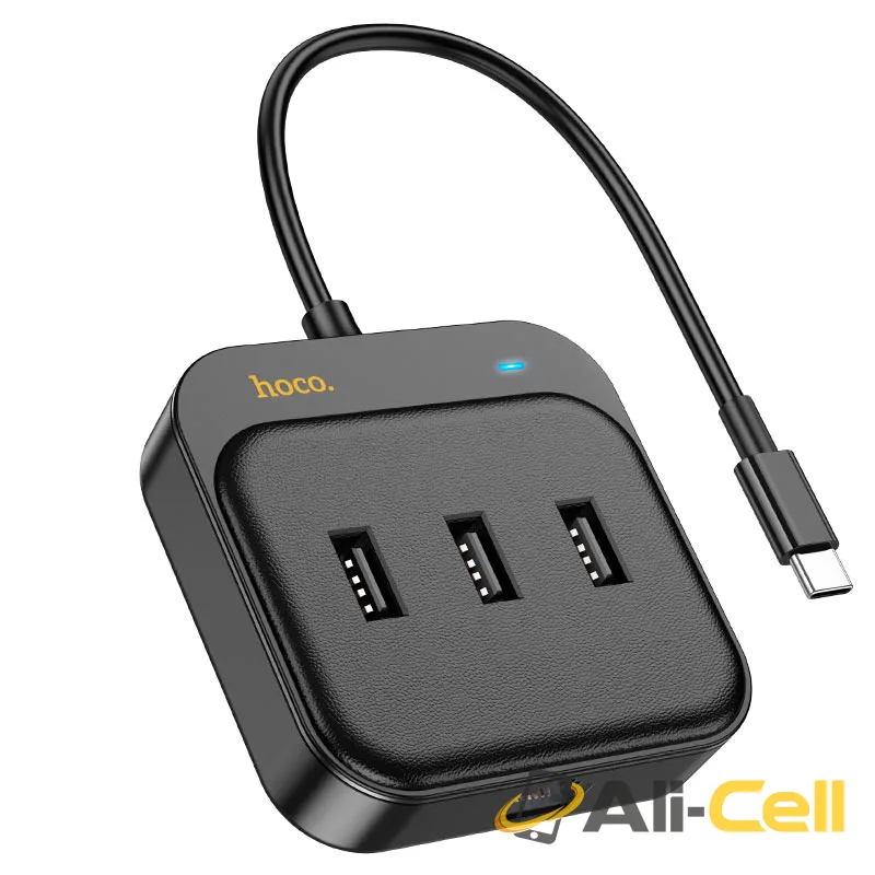 Type-C hub “HB35 Easy link” 3 × USB-A2.0 + RJ45 (Hb35 Usb2 Black)
