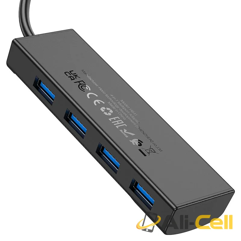 USB-A hub “HB41 Easy safety” 4 × USB-A3.0 (Hb41 Usb Usb3 Black, 0.2m) — 5