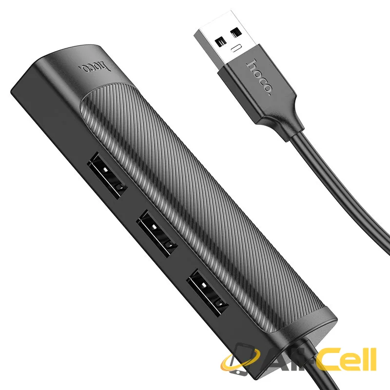 USB-A hub “HB42 Easy safety” 3 × USB-A2.0 + RJ45 (Hb42 Usb Usb2 Black) — 3