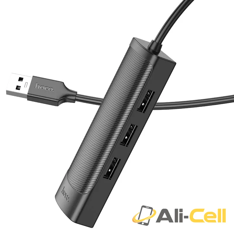USB-A hub “HB42 Easy safety” 3 × USB-A2.0 + RJ45 (Hb42 Usb Usb2 Black) — 4