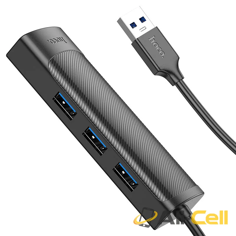 USB-A hub “HB42 Easy safety” 3 × USB-A3.0 + RJ45 (Hb42 Usb Usb3 Black, 0.2m) — 3