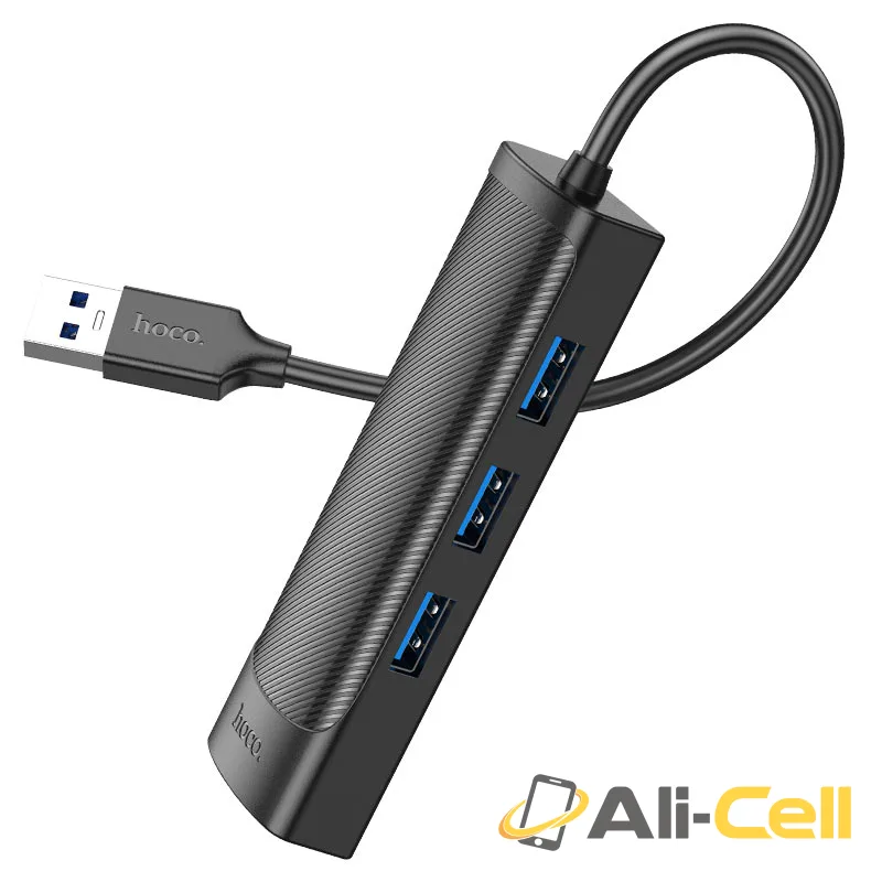 USB-A hub “HB42 Easy safety” 3 × USB-A3.0 + RJ45 (Hb42 Usb Usb3 Black, 1.2m) — 4
