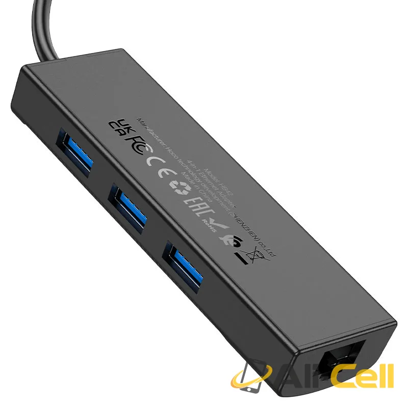 Type-C hub “HB42 Easy safety” 3 × USB-A3.0 + RJ45 (Hb42 Tc Usb3 Black) — 5