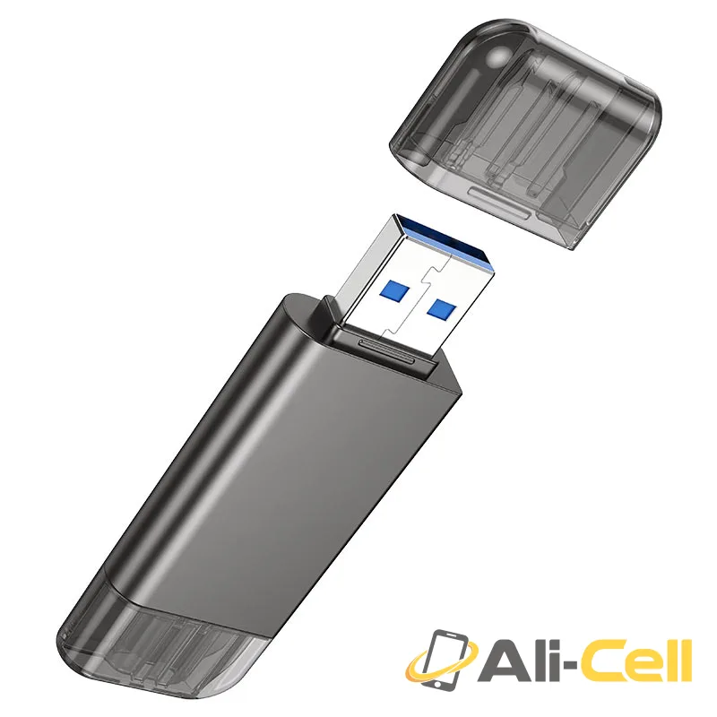 Card reader “HB39” USB-A and Type-C 3.0 (Hb39 Metal Grey) — 6