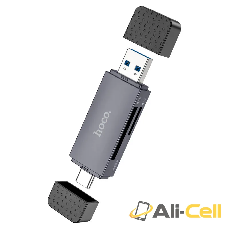 Card reader “HB45 Spirit” USB-A + Type-C 2.0 or 3.0 (Hb45 Usb3 Tc Metal Grey) — 2