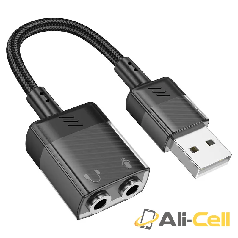 Adapter USB-A to 2 × 3.5mm “LS37 Spirit” audio converter (Ls37 2in1 Black)