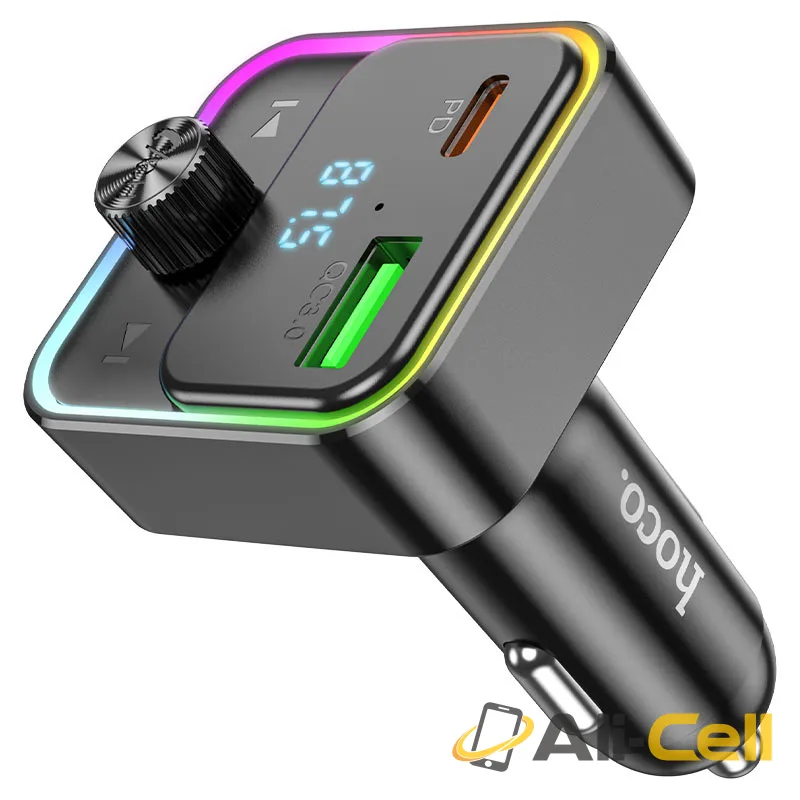 Car charger “E81 Fantasy” PD30W QC3.0 with wireless FM transmitter (E81 Black) — 3