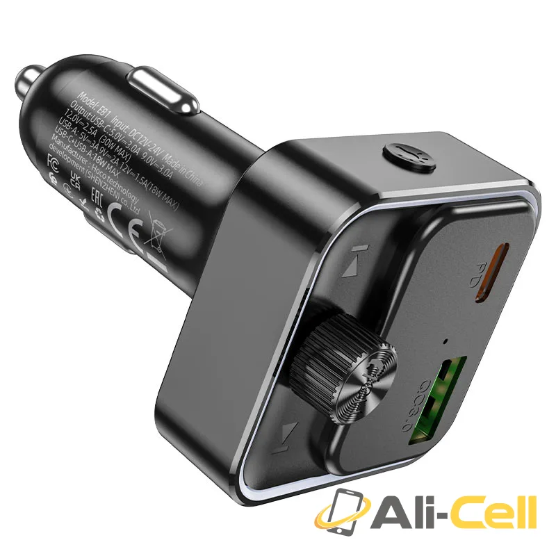 Car charger “E81 Fantasy” PD30W QC3.0 with wireless FM transmitter (E81 Black) — 5
