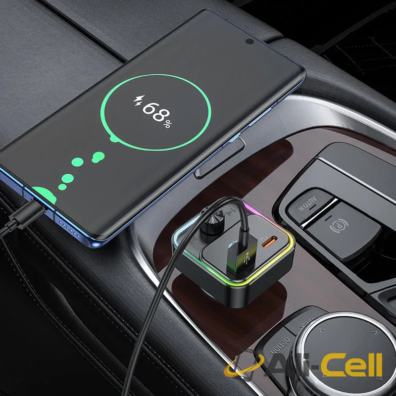 Car charger “E81 Fantasy” PD30W QC3.0 with wireless FM transmitter (E81 Black) — 8