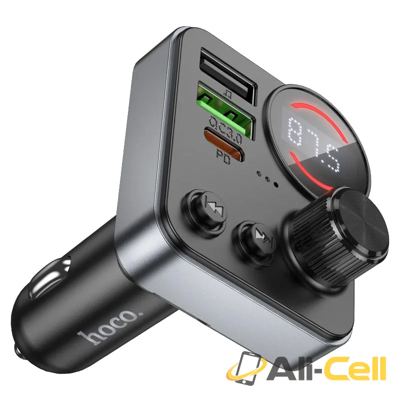 Car charger “E86 Alegria” PD30W QC3.0 with wireless FM transmitter (E86 Black) — 3