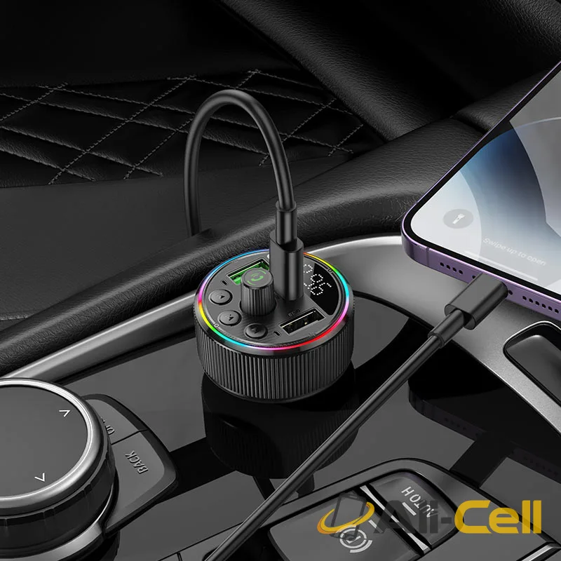 Car charger “E82 Guerrero” PD30W QC3.0 with wireless FM transmitter (E82 Black) — 7