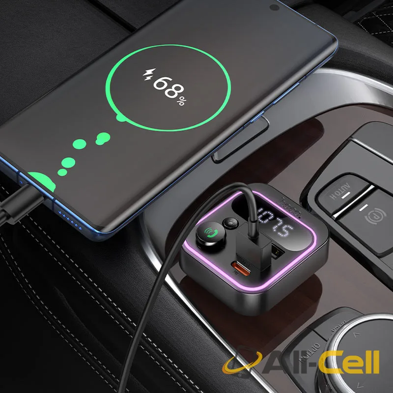Car charger “E85 Tiger” PD20W QC3.0 with wireless FM transmitter (E85 Black) — 6
